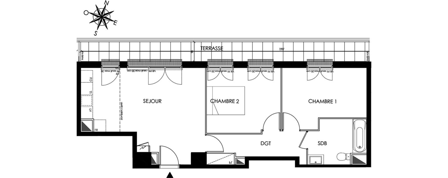 Appartement T3 de 59,31 m2 &agrave; Maisons-Laffitte Centre