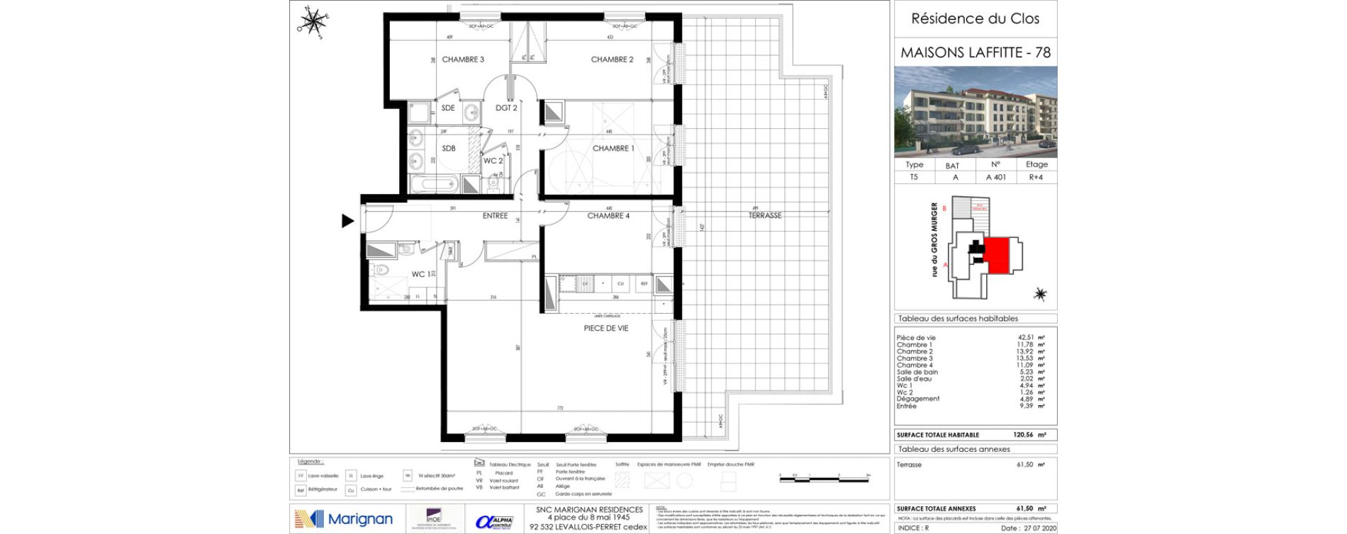 Appartement T5 de 120,56 m2 &agrave; Maisons-Laffitte Saint nicolas