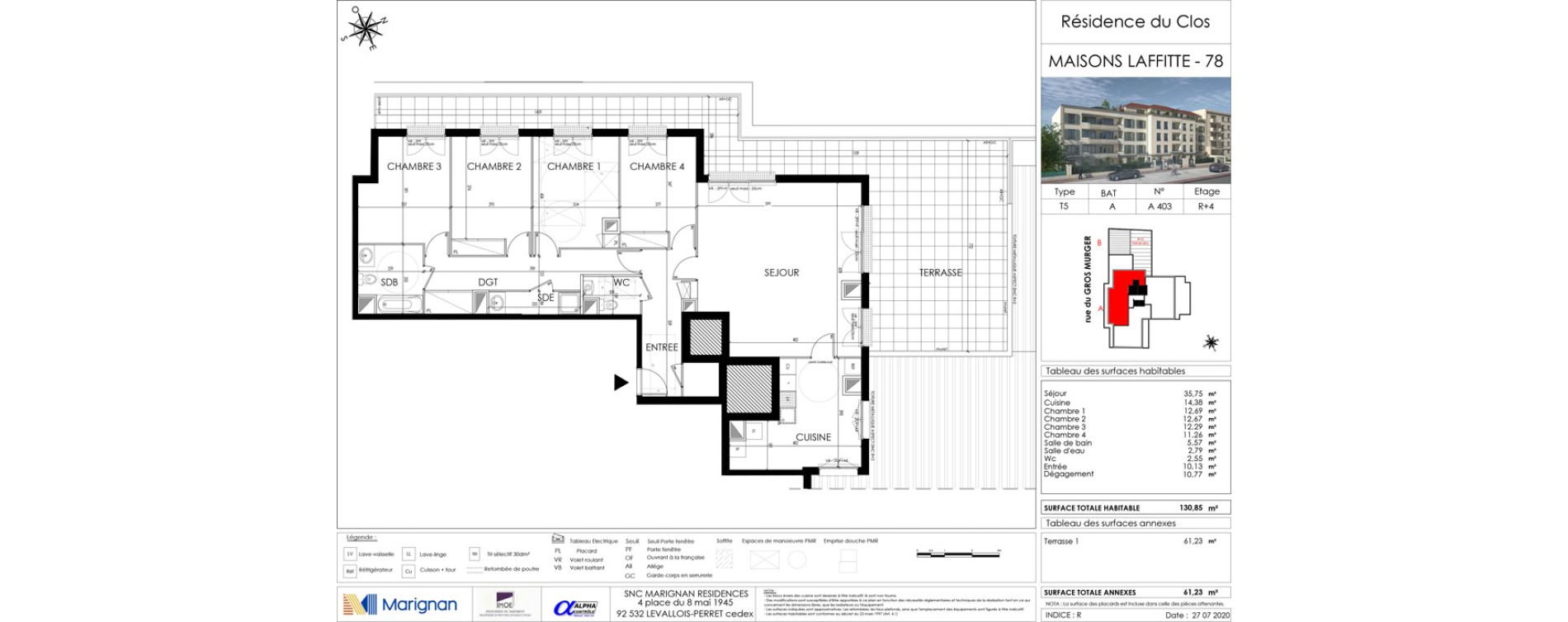 Appartement T5 de 130,85 m2 &agrave; Maisons-Laffitte Saint nicolas