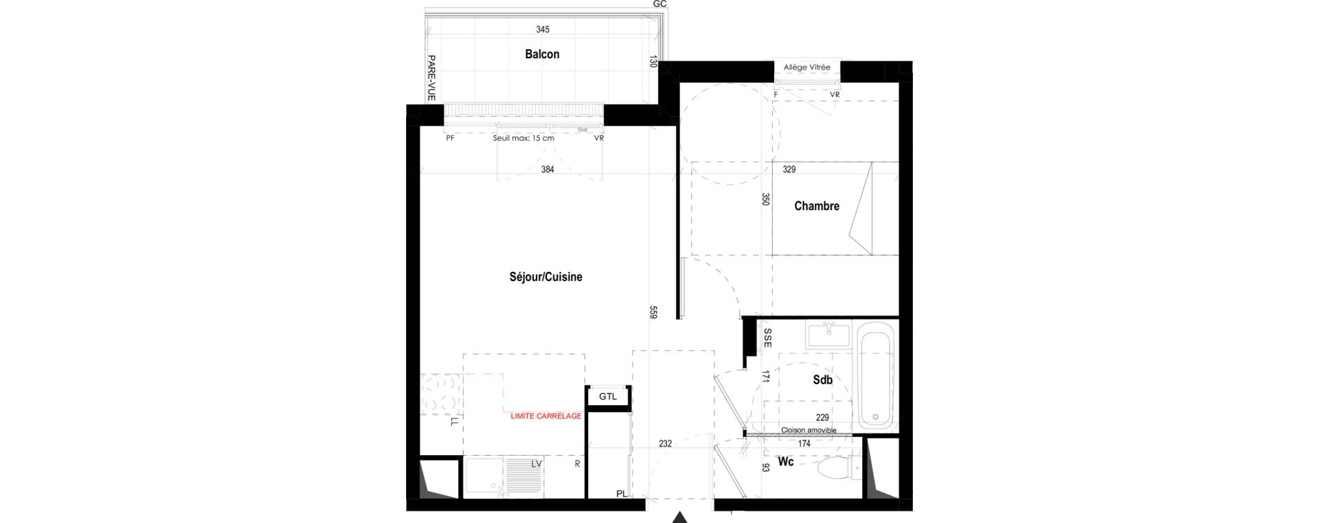Appartement T2 de 40,35 m2 &agrave; Mantes-La-Jolie Gassicourt