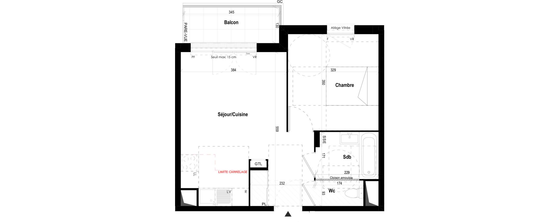 Appartement T2 de 40,35 m2 &agrave; Mantes-La-Jolie Gassicourt