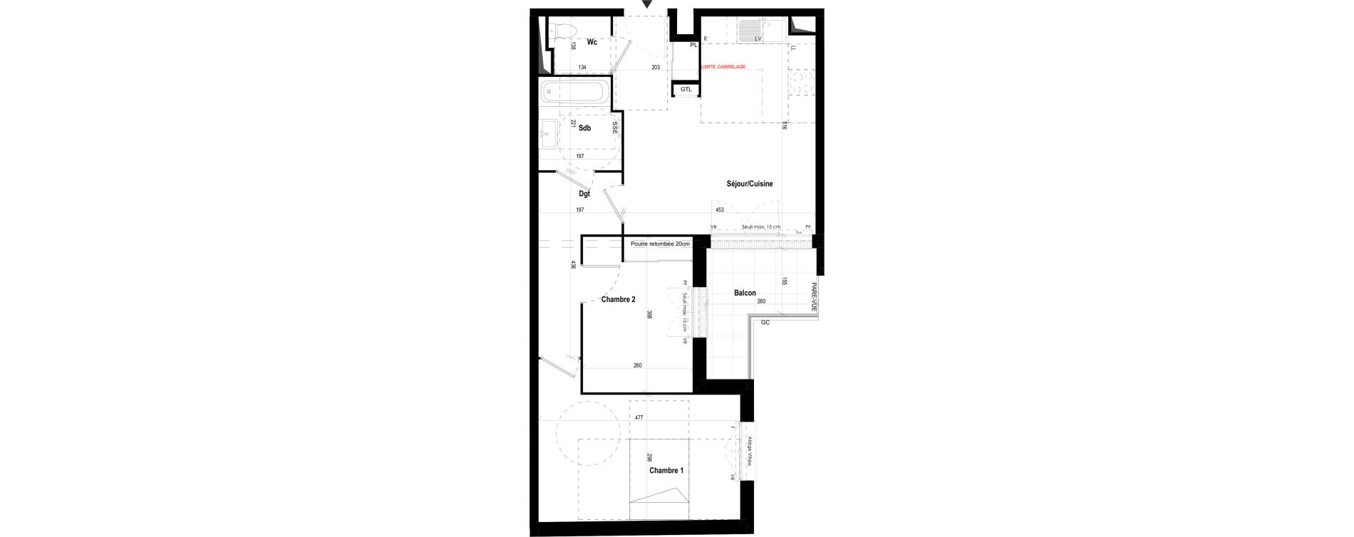 Appartement T3 de 59,38 m2 &agrave; Mantes-La-Jolie Gassicourt