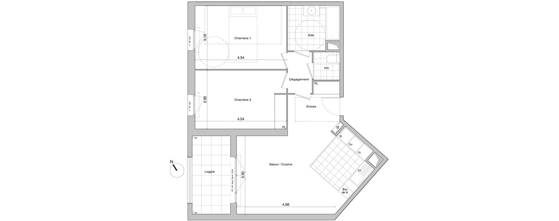 Appartement T3 de 67,60 m2 &agrave; Mantes-La-Jolie Centre