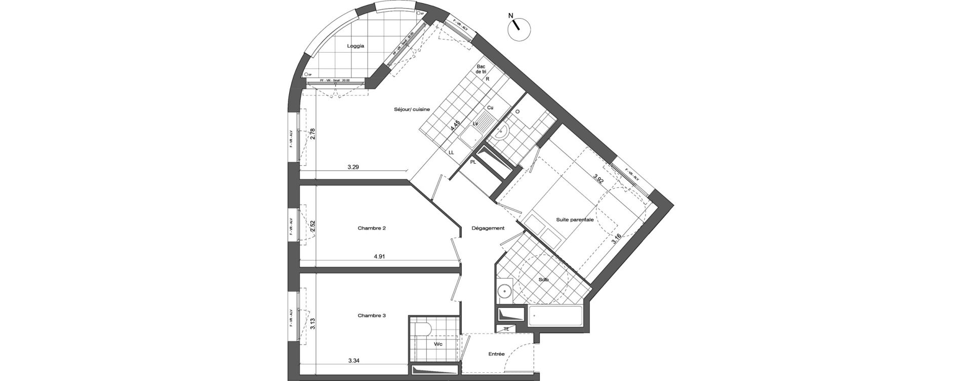 Appartement T4 de 77,90 m2 &agrave; Mantes-La-Jolie Centre