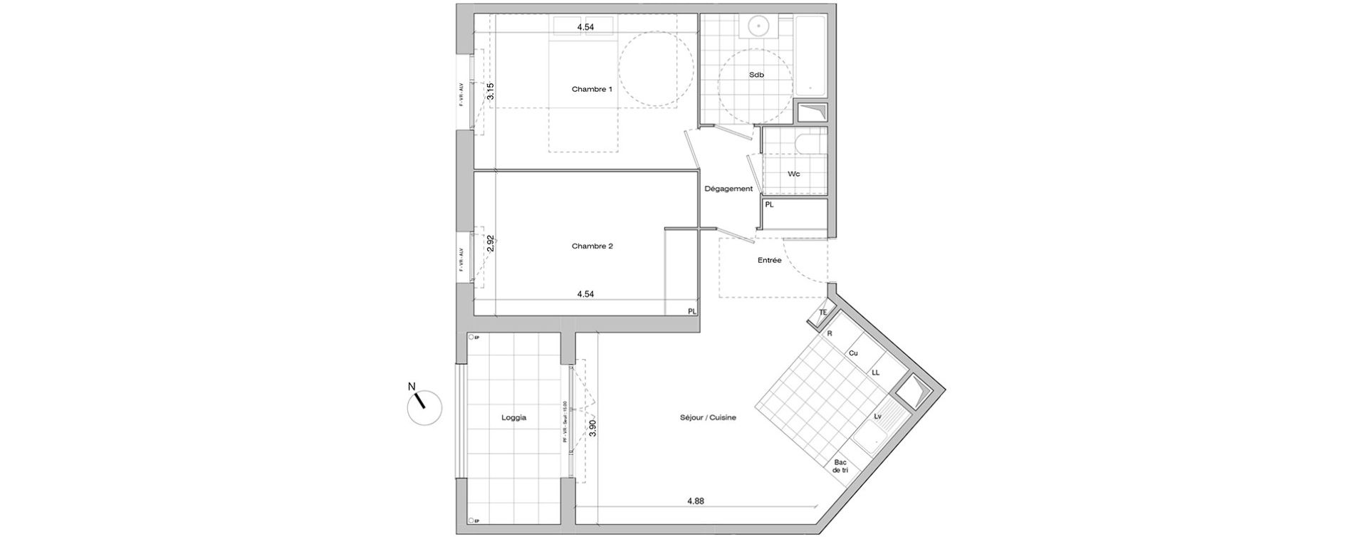 Appartement T3 de 67,60 m2 &agrave; Mantes-La-Jolie Centre