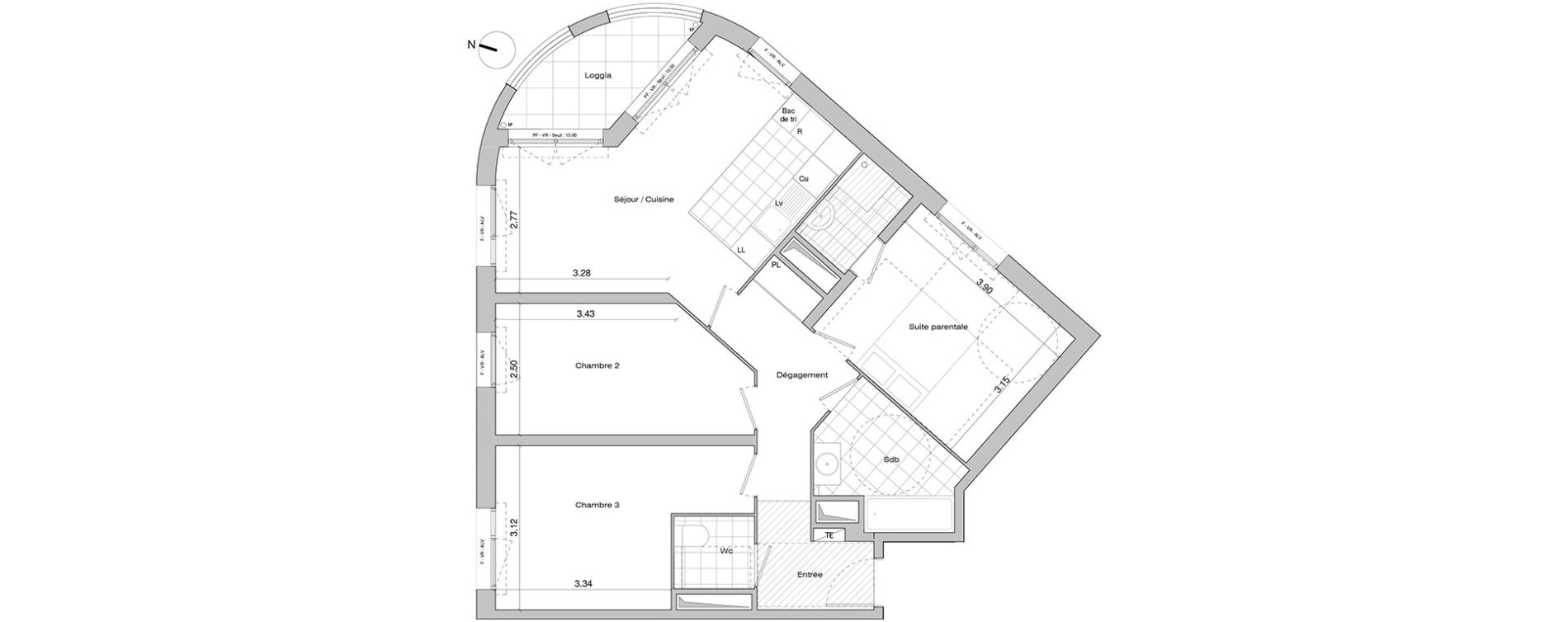 Appartement T4 de 77,60 m2 &agrave; Mantes-La-Jolie Centre