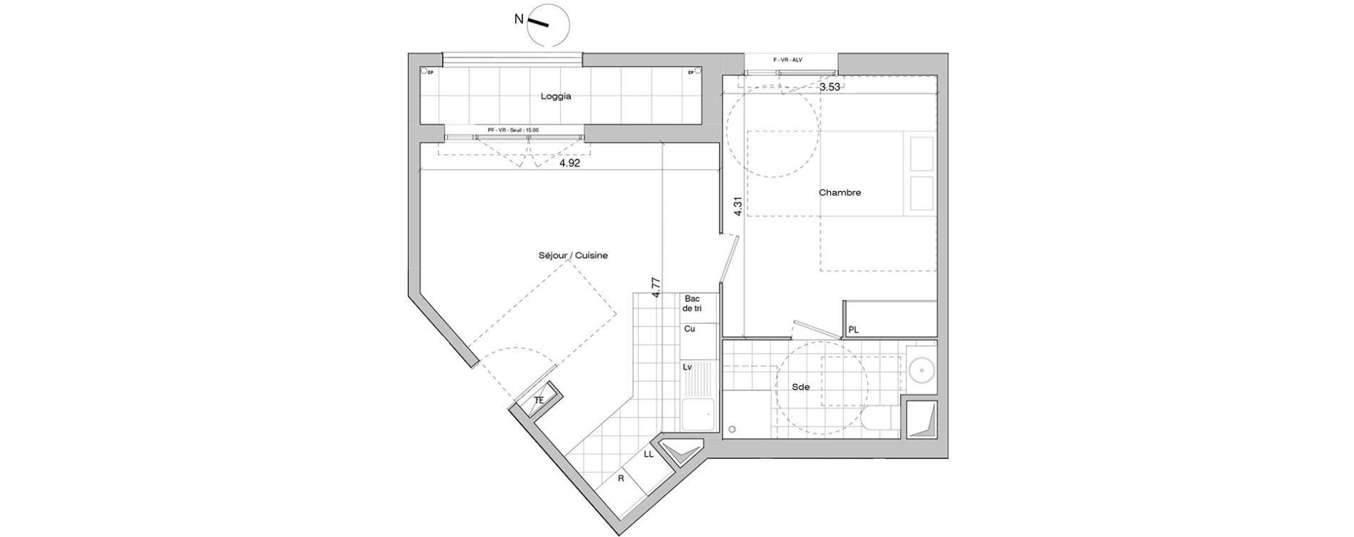Appartement T2 de 43,20 m2 &agrave; Mantes-La-Jolie Centre