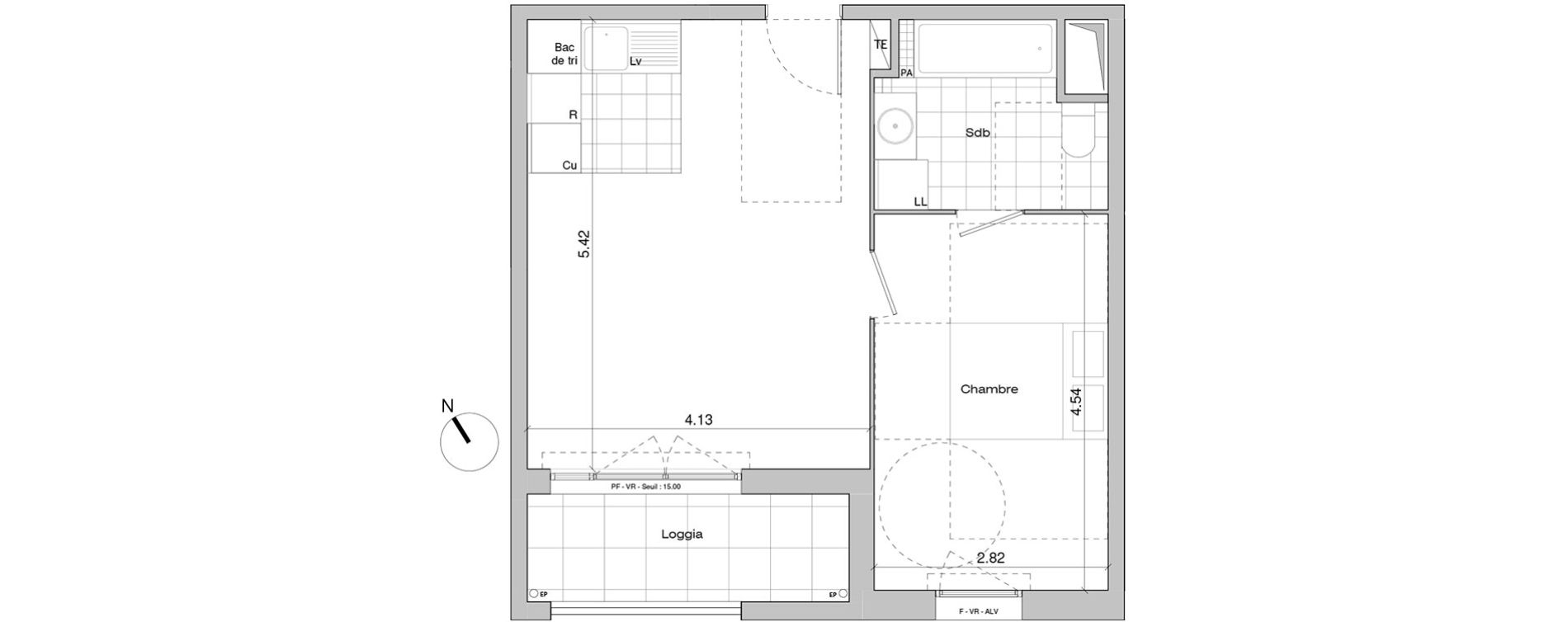 Appartement T2 de 40,80 m2 &agrave; Mantes-La-Jolie Centre
