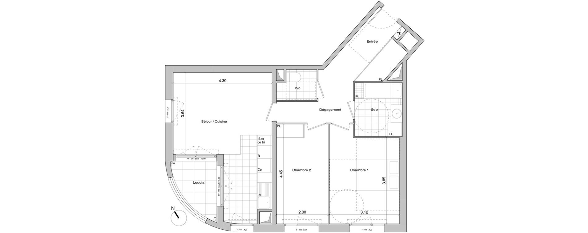 Appartement T3 de 64,30 m2 &agrave; Mantes-La-Jolie Centre