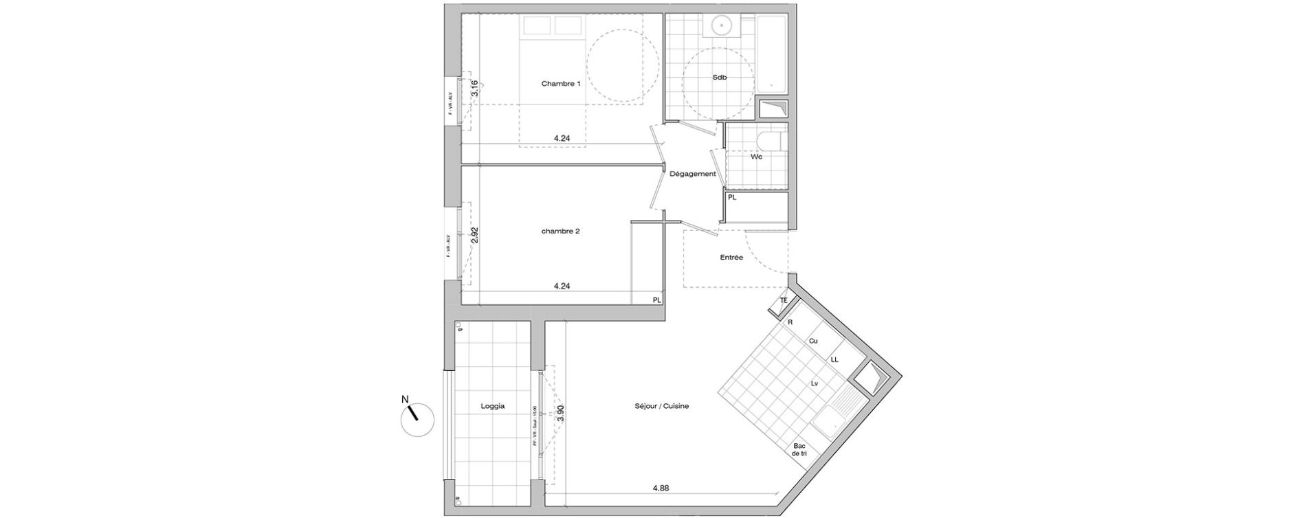Appartement T3 de 65,80 m2 &agrave; Mantes-La-Jolie Centre