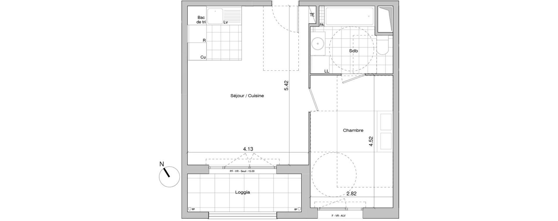Appartement T2 de 40,80 m2 &agrave; Mantes-La-Jolie Centre