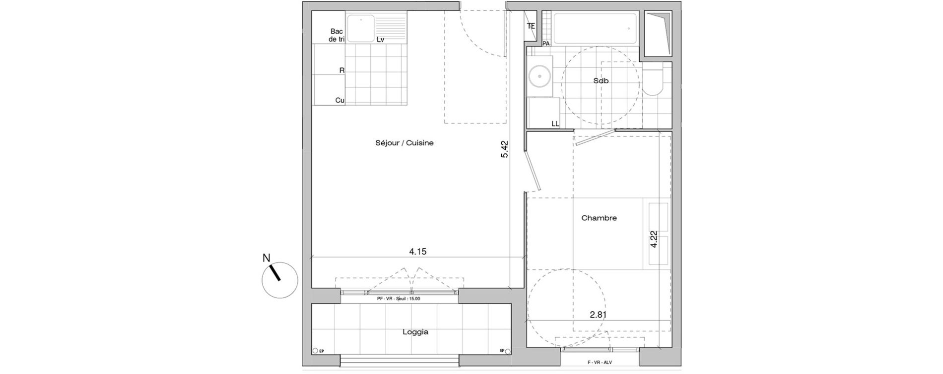 Appartement T2 de 40,20 m2 &agrave; Mantes-La-Jolie Centre