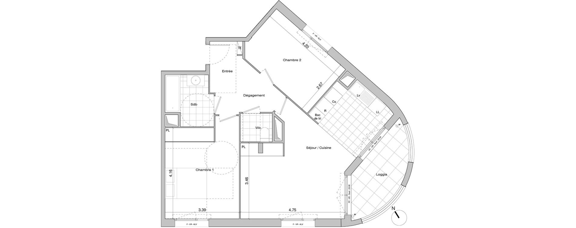 Appartement T3 de 67,00 m2 &agrave; Mantes-La-Jolie Centre