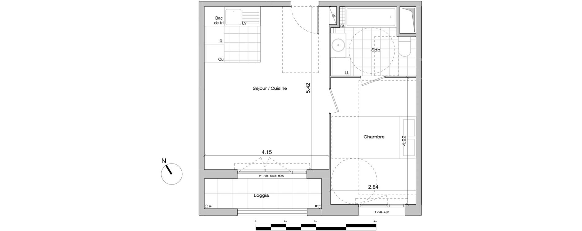 Appartement T2 de 40,20 m2 &agrave; Mantes-La-Jolie Centre