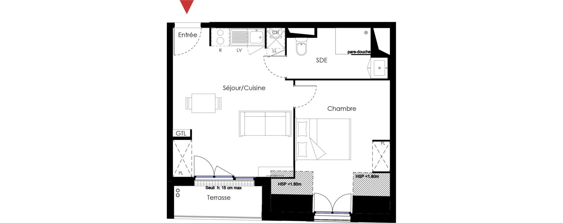 Appartement T2 de 36,90 m2 &agrave; Mantes-La-Jolie Gassicourt