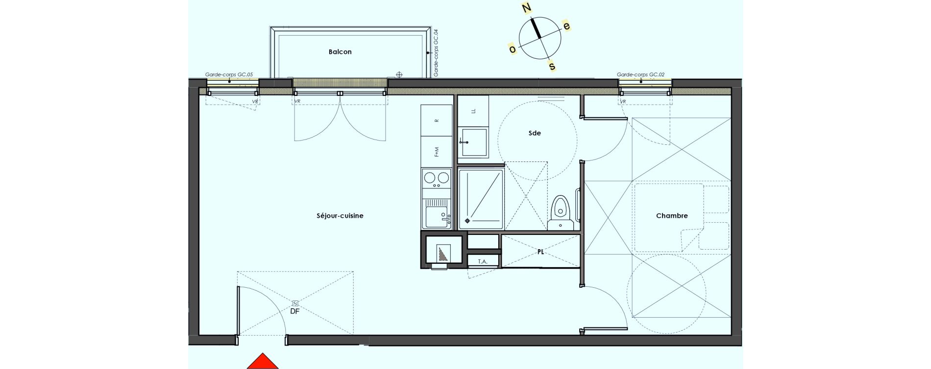 Appartement T2 de 45,09 m2 &agrave; Mantes-La-Jolie Gassicourt