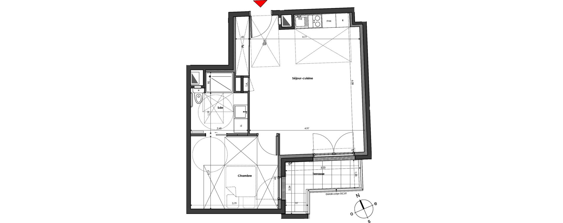 Appartement T2 de 46,82 m2 &agrave; Mantes-La-Jolie Gassicourt