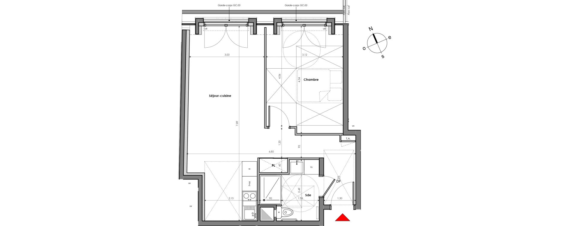 Appartement T2 de 46,45 m2 &agrave; Mantes-La-Jolie Gassicourt