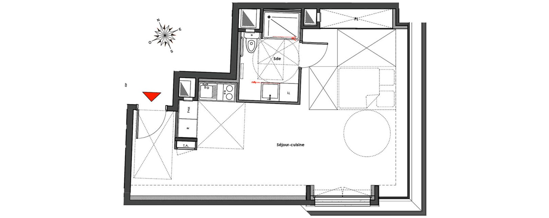 Appartement T1 de 37,87 m2 &agrave; Mantes-La-Jolie Gassicourt