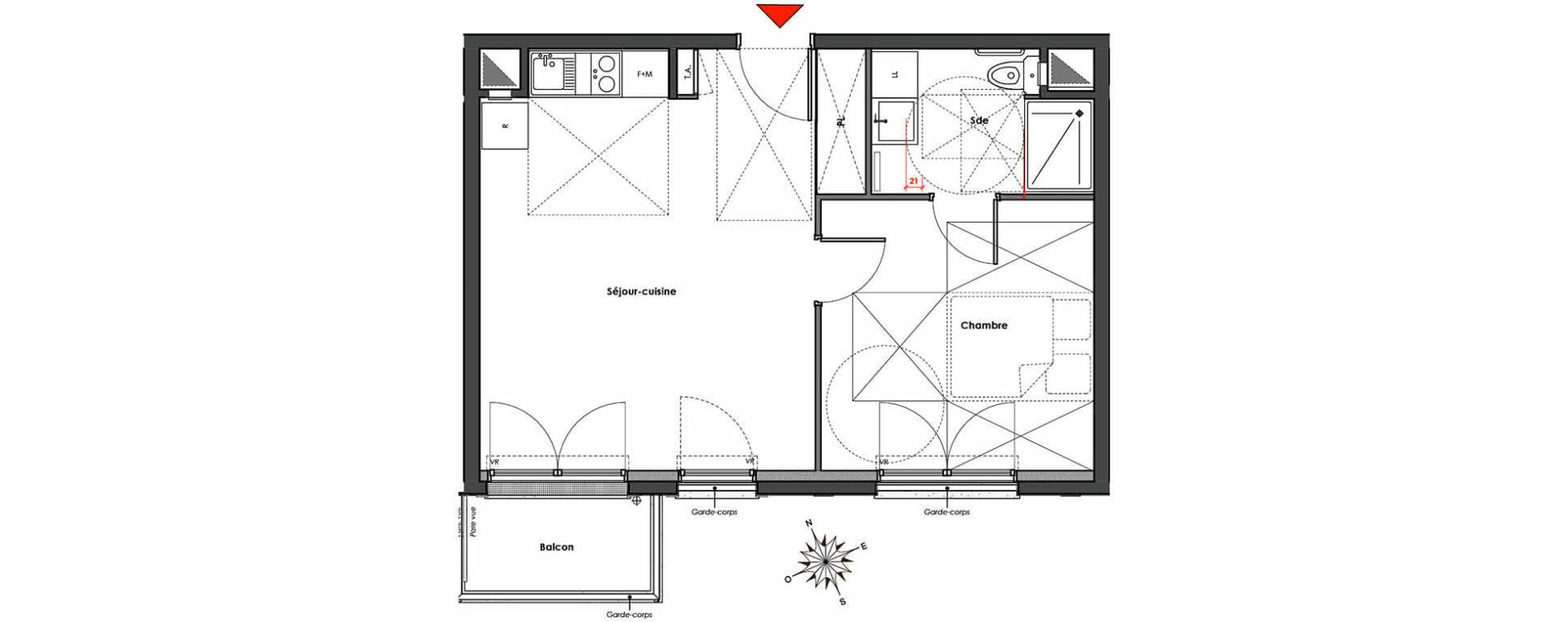 Appartement T2 de 41,58 m2 &agrave; Mantes-La-Jolie Gassicourt