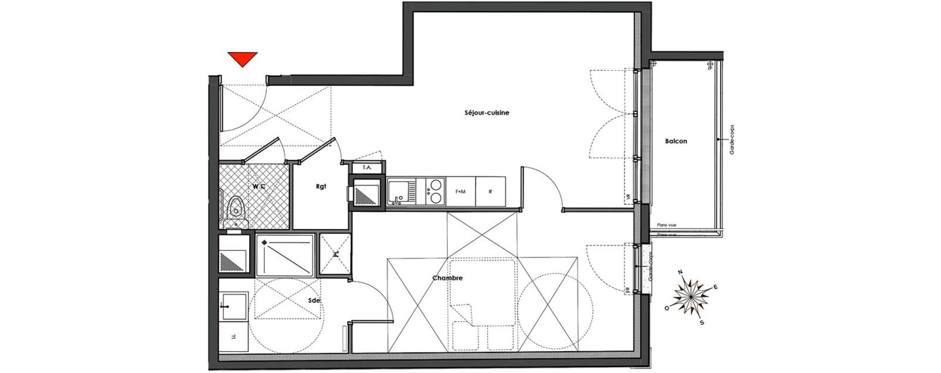 Appartement T2 de 48,93 m2 &agrave; Mantes-La-Jolie Gassicourt