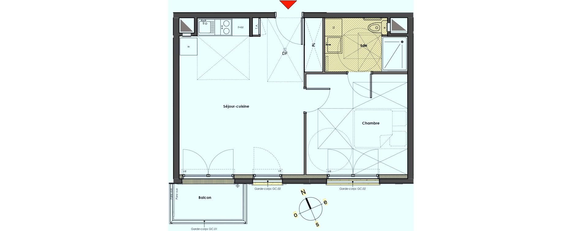 Appartement T2 de 41,58 m2 &agrave; Mantes-La-Jolie Gassicourt