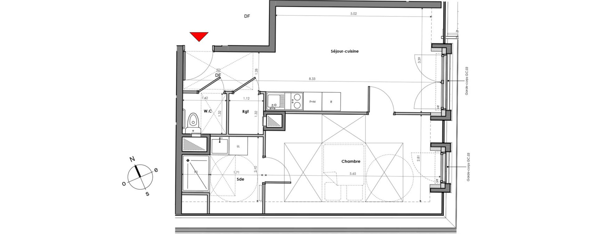 Appartement T2 de 44,88 m2 &agrave; Mantes-La-Jolie Gassicourt