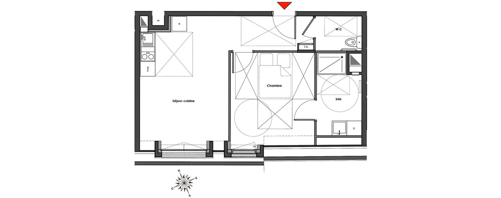 Appartement T2 de 43,75 m2 &agrave; Mantes-La-Jolie Gassicourt