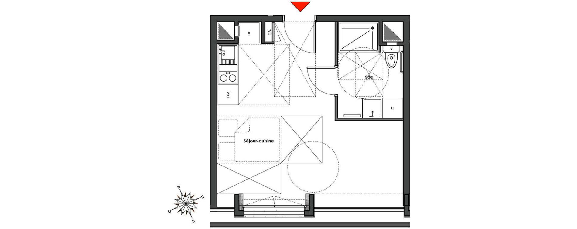 Appartement T1 de 27,35 m2 &agrave; Mantes-La-Jolie Gassicourt