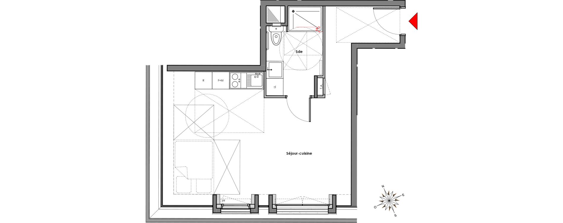Appartement T1 de 35,50 m2 &agrave; Mantes-La-Jolie Gassicourt