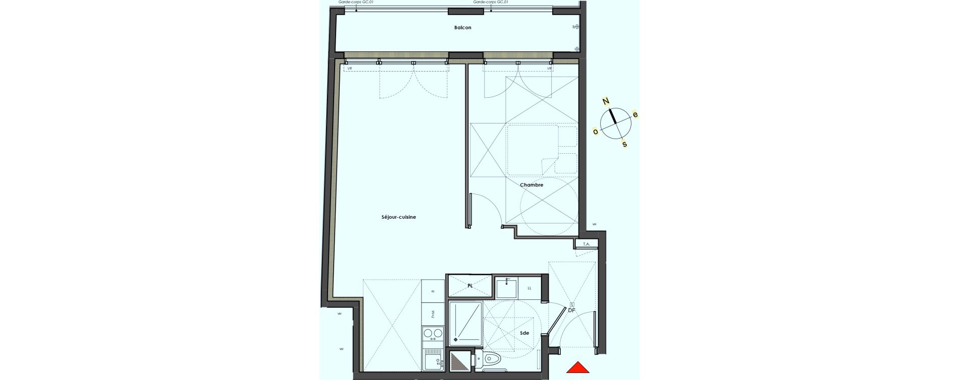 Appartement T2 de 48,26 m2 &agrave; Mantes-La-Jolie Gassicourt