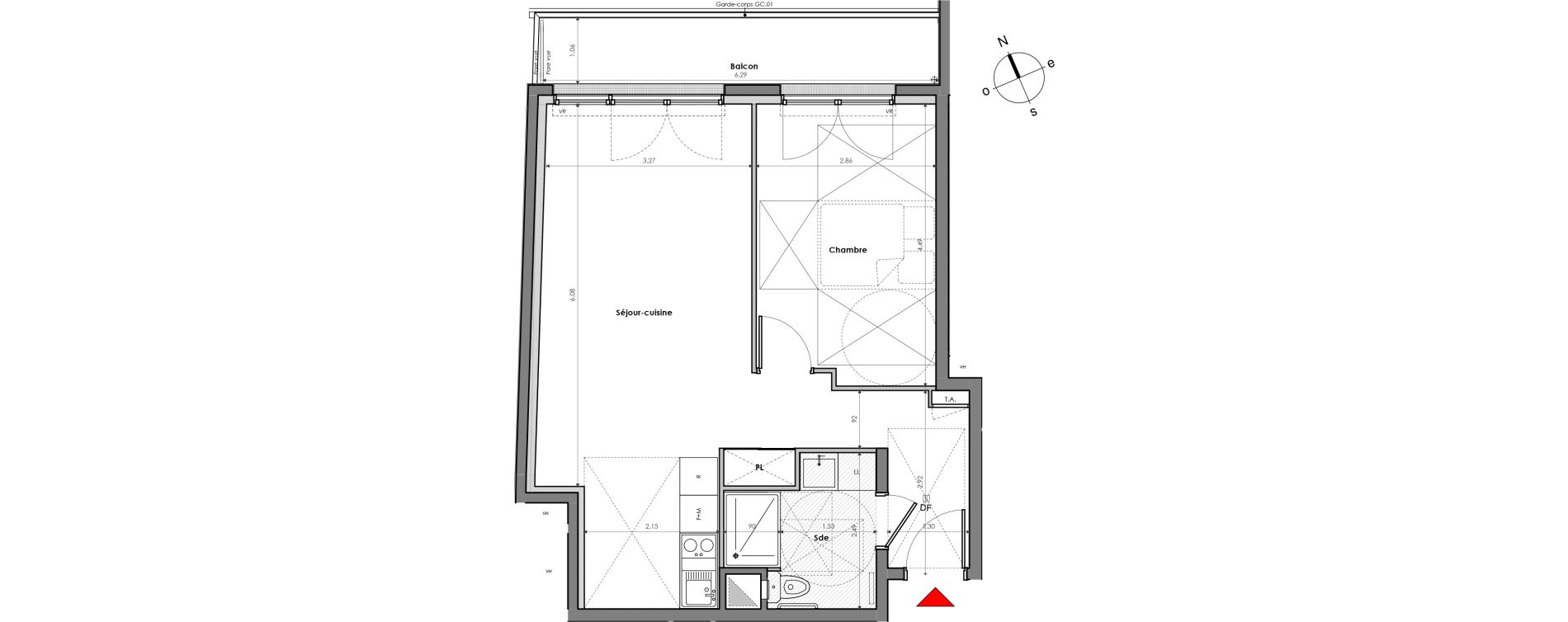 Appartement T2 de 48,17 m2 &agrave; Mantes-La-Jolie Gassicourt