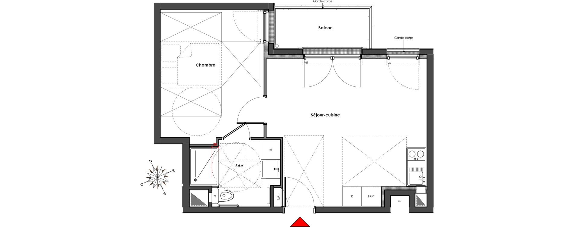 Appartement T2 de 38,90 m2 &agrave; Mantes-La-Jolie Gassicourt
