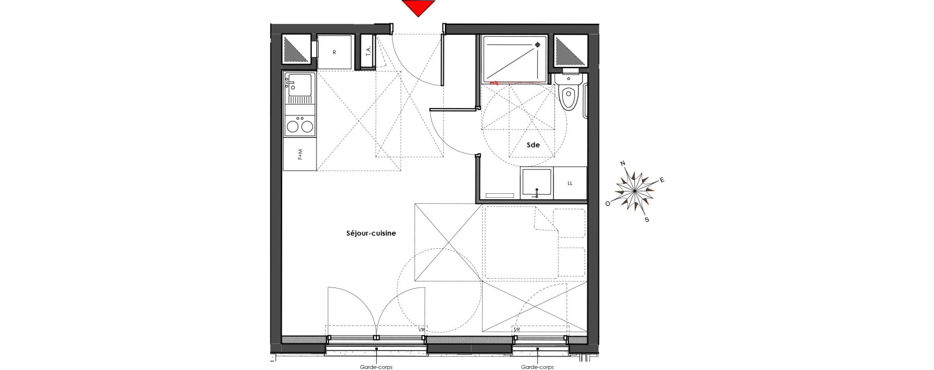 Appartement T1 de 28,62 m2 &agrave; Mantes-La-Jolie Gassicourt
