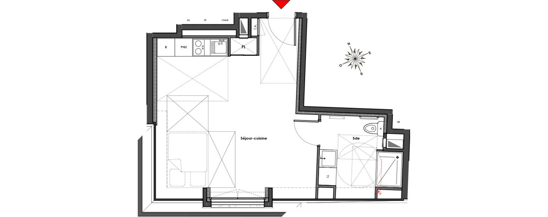 Appartement T1 de 32,47 m2 &agrave; Mantes-La-Jolie Gassicourt
