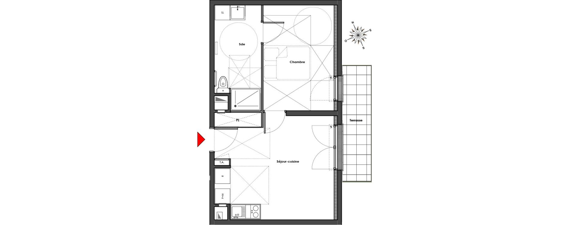 Appartement T2 de 39,14 m2 &agrave; Mantes-La-Jolie Gassicourt