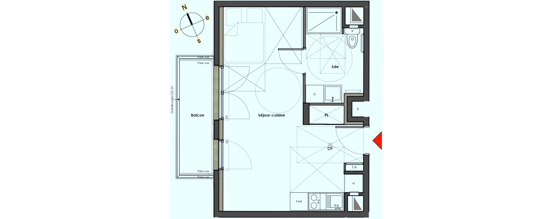 Appartement T1 de 29,78 m2 &agrave; Mantes-La-Jolie Gassicourt