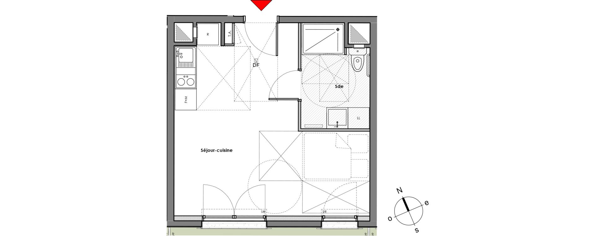 Appartement T1 de 28,62 m2 &agrave; Mantes-La-Jolie Gassicourt