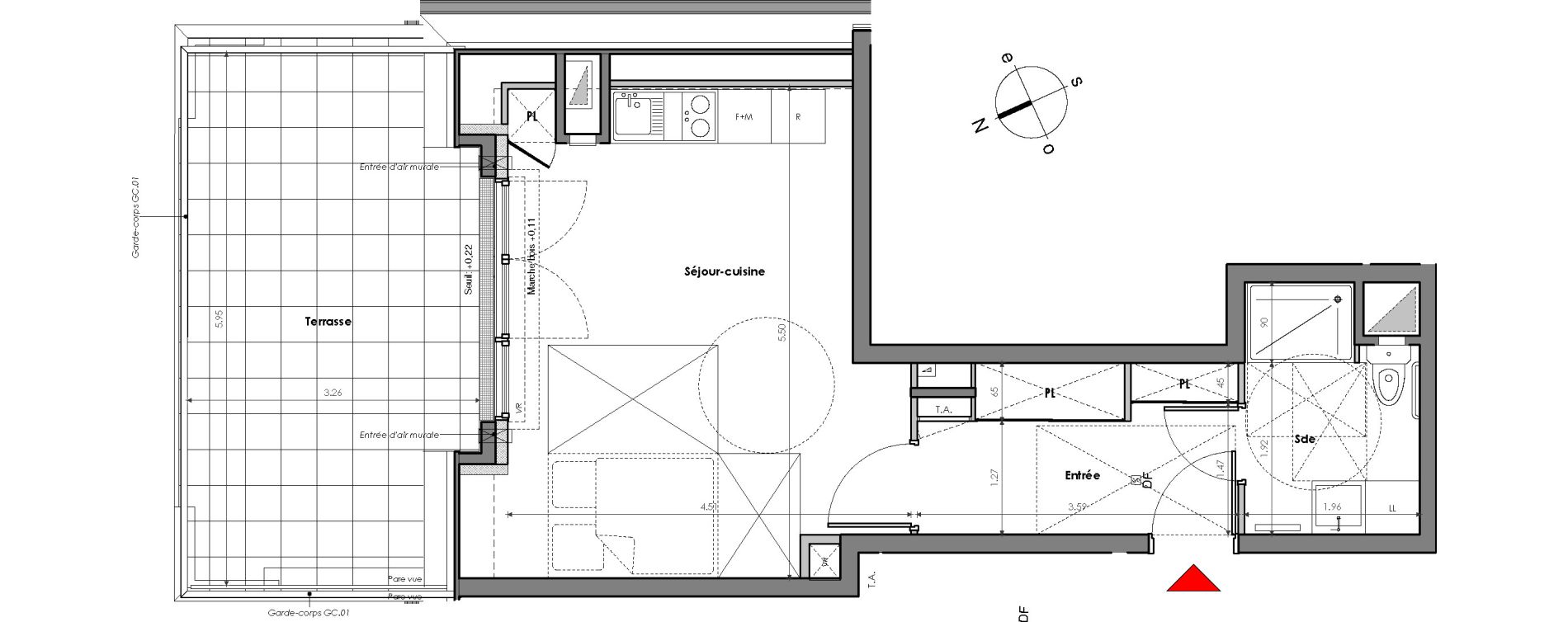 Appartement T1 de 33,32 m2 &agrave; Mantes-La-Jolie Gassicourt