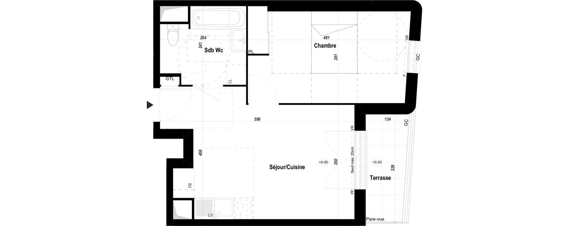 Appartement T2 de 39,50 m2 &agrave; Mantes-La-Jolie Les martraits