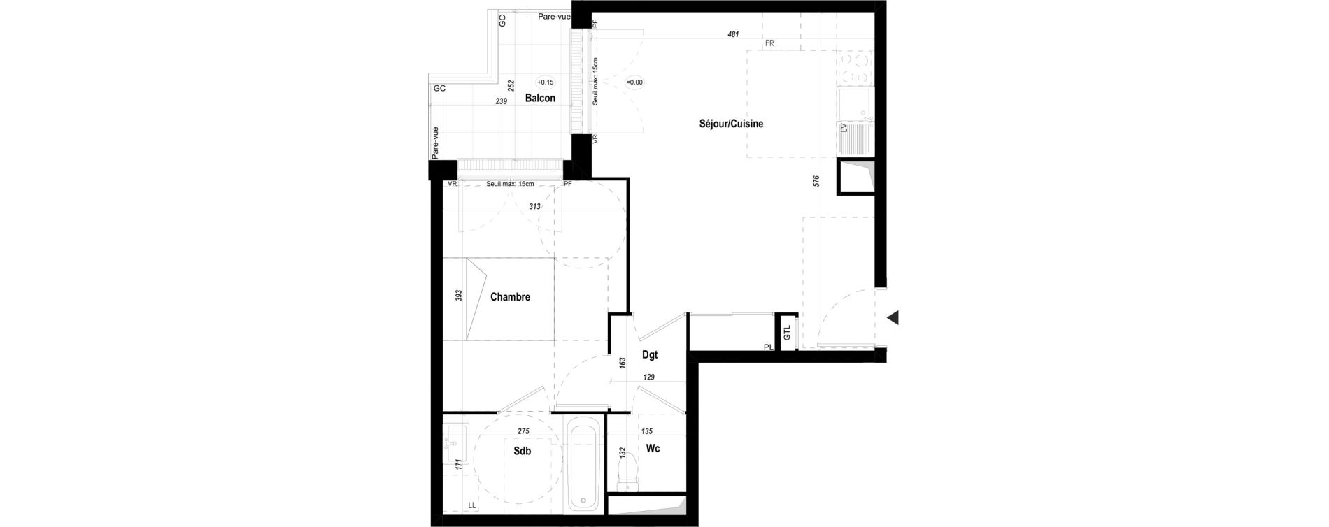 Appartement T2 de 44,83 m2 &agrave; Mantes-La-Jolie Les martraits