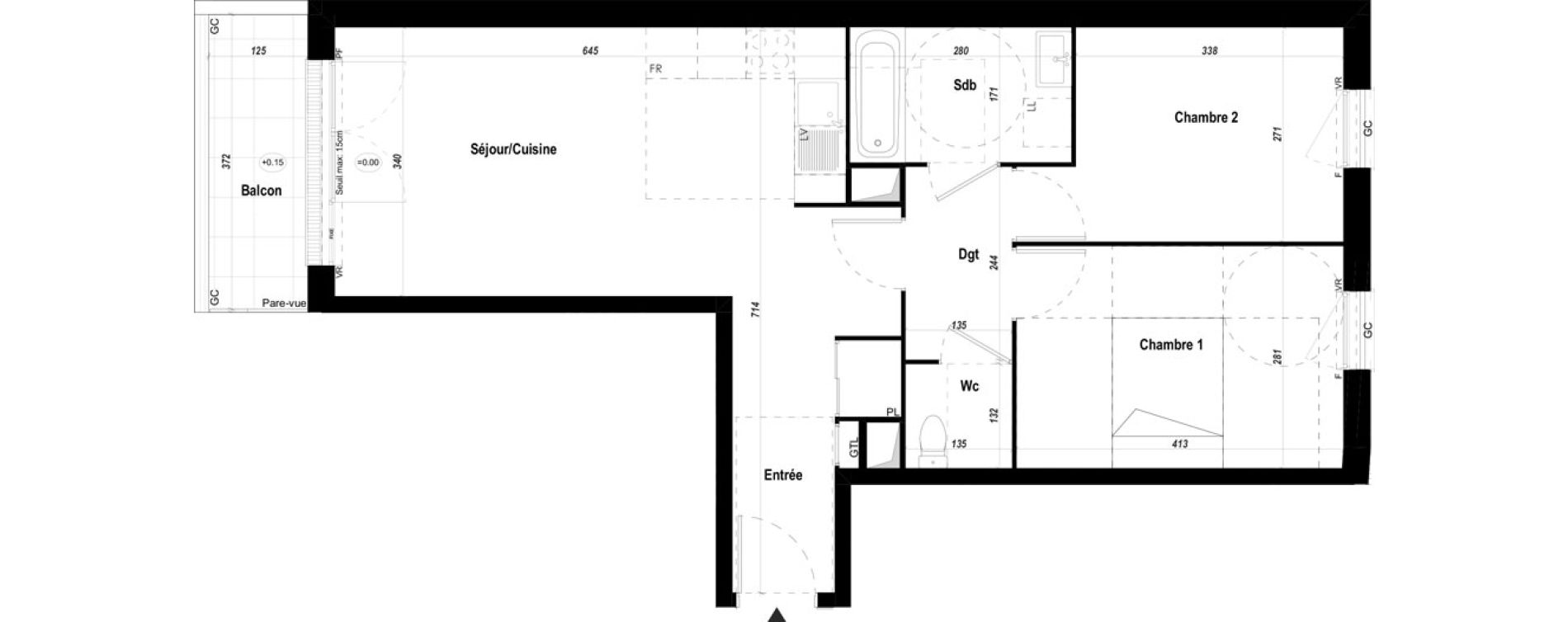 Appartement T3 de 60,12 m2 &agrave; Mantes-La-Jolie Les martraits