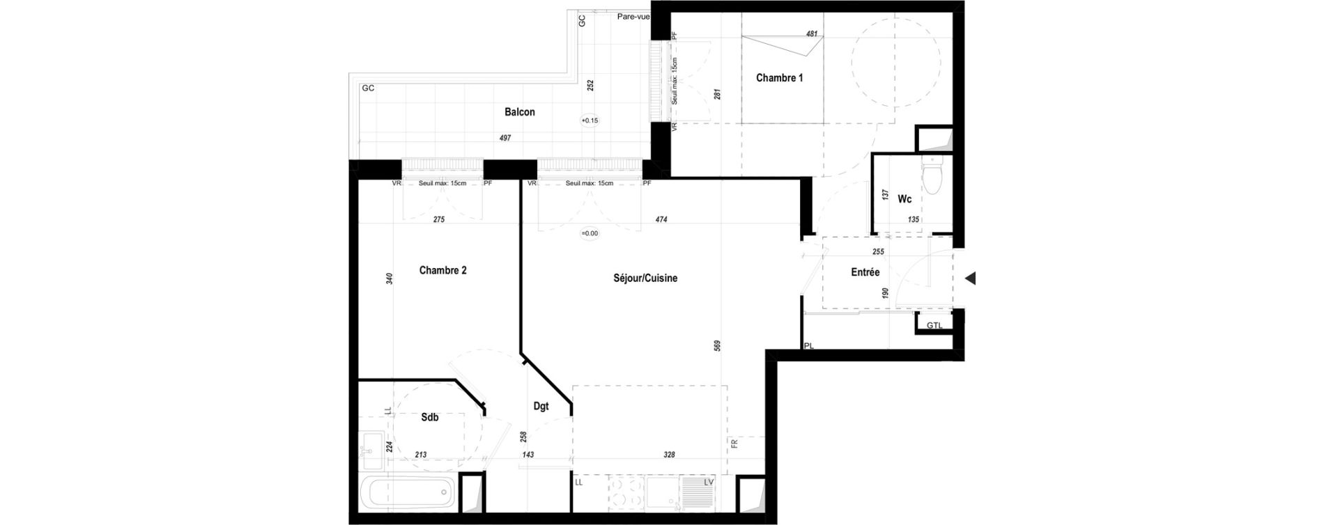 Appartement T3 de 60,15 m2 &agrave; Mantes-La-Jolie Les martraits