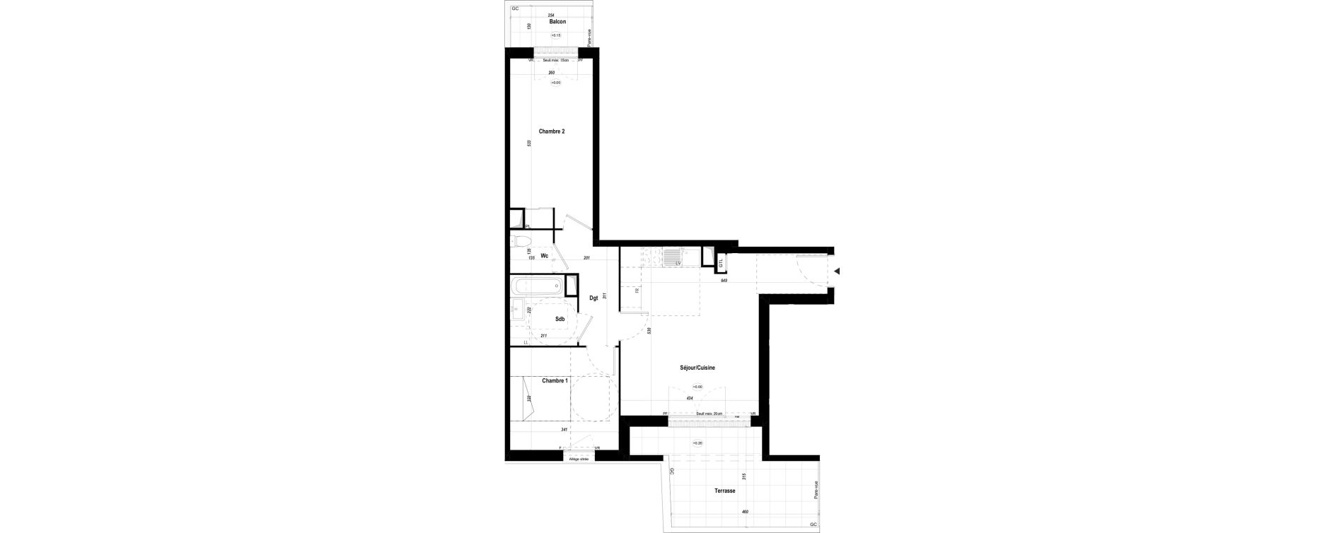 Appartement T3 de 60,77 m2 &agrave; Mantes-La-Jolie Les martraits