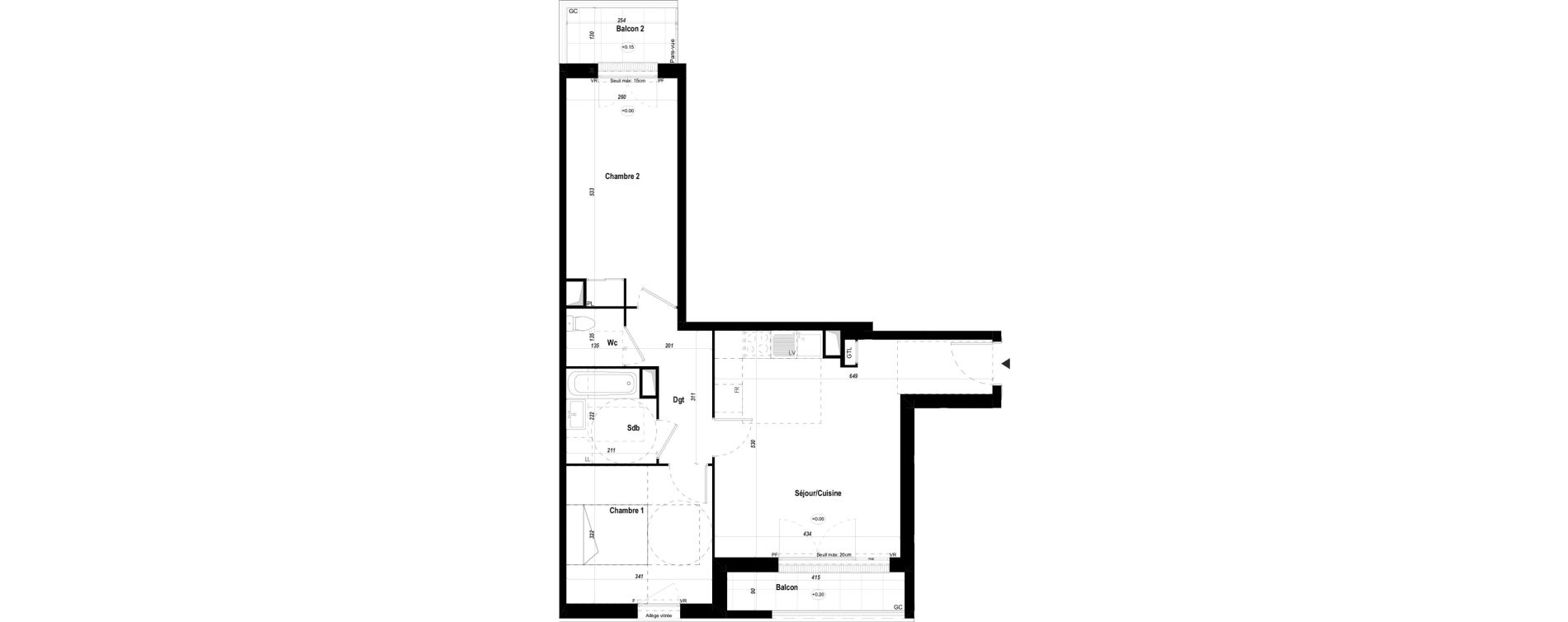 Appartement T3 de 60,77 m2 &agrave; Mantes-La-Jolie Les martraits