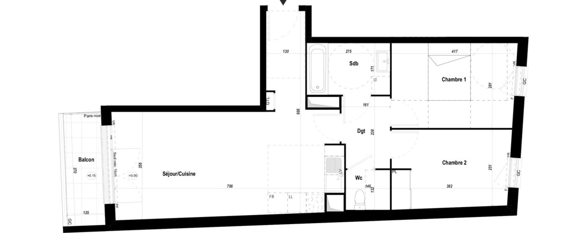 Appartement T3 de 61,74 m2 &agrave; Mantes-La-Jolie Les martraits