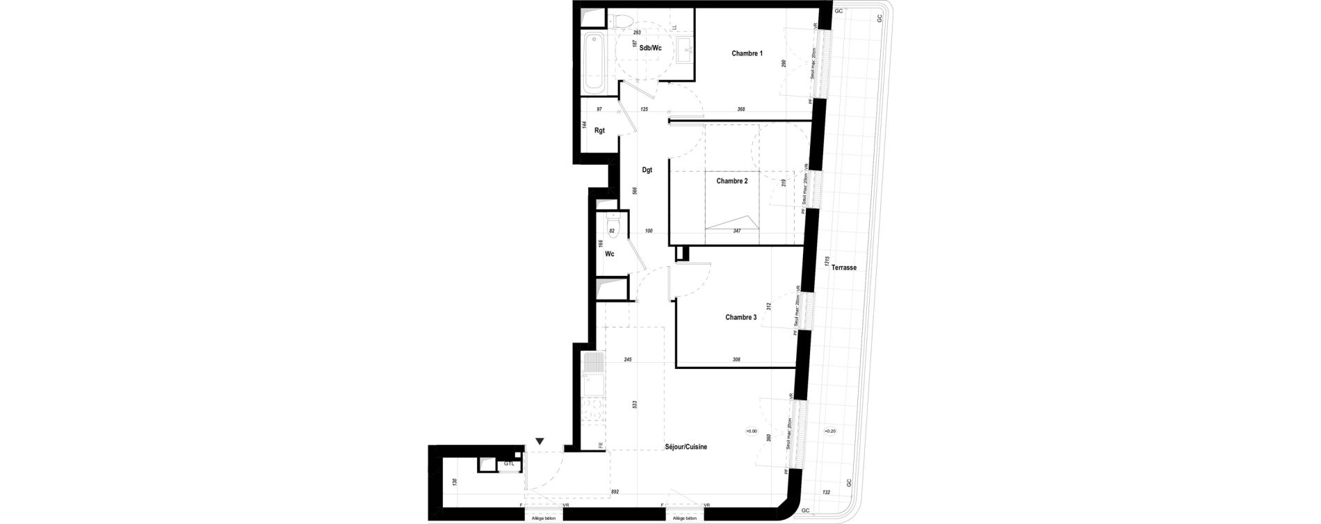 Appartement T4 de 73,53 m2 &agrave; Mantes-La-Jolie Les martraits