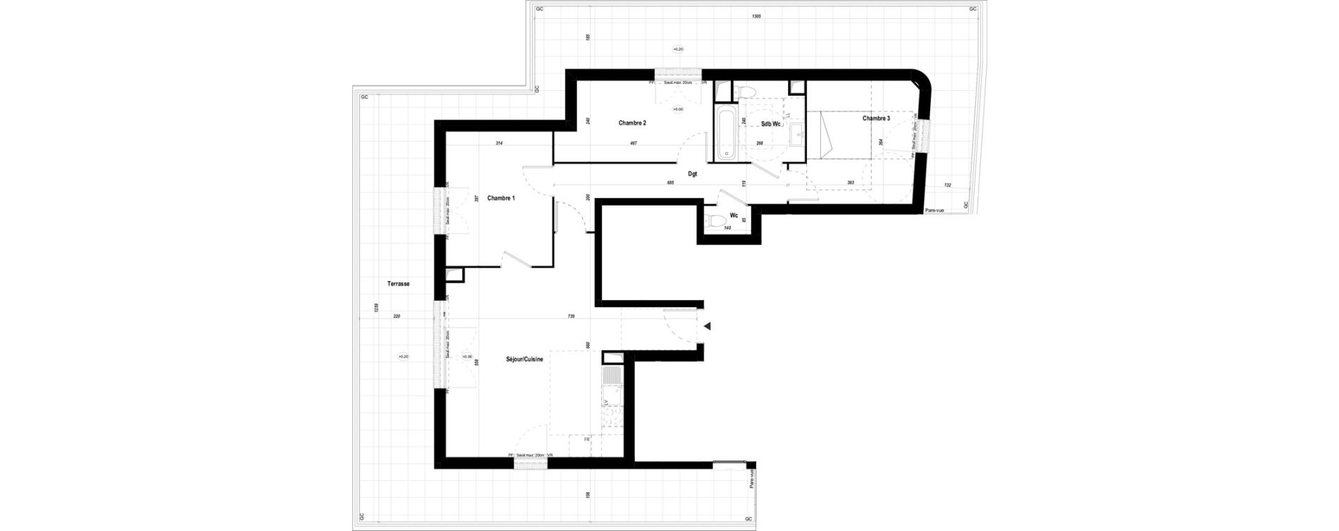 Appartement T4 de 82,23 m2 &agrave; Mantes-La-Jolie Les martraits