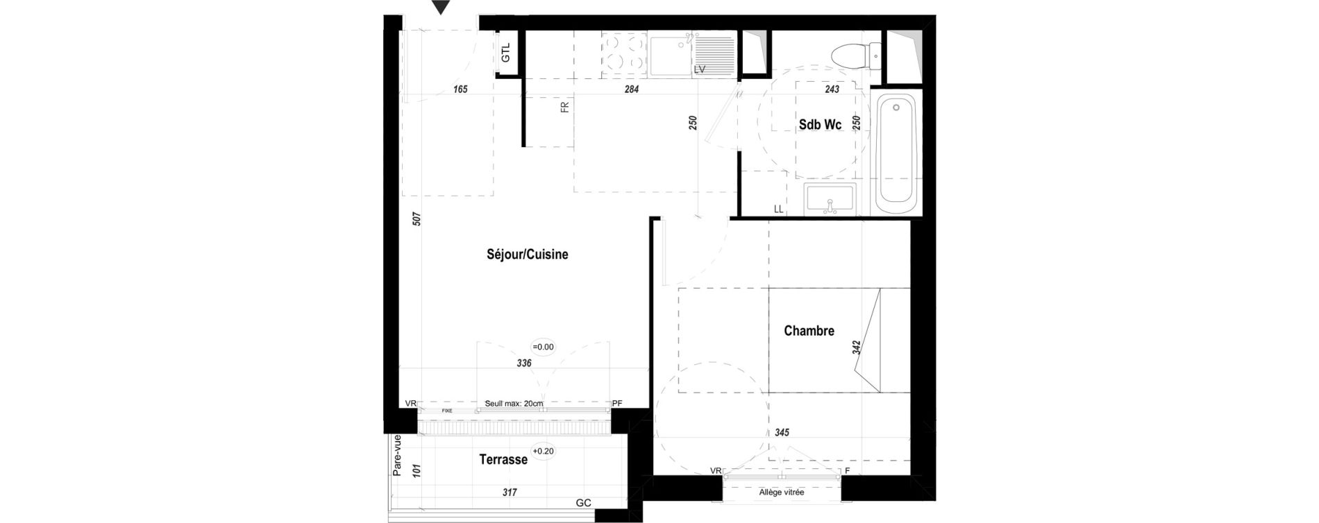 Appartement T2 de 36,83 m2 &agrave; Mantes-La-Jolie Les martraits