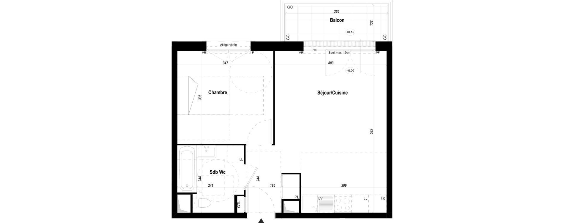 Appartement T2 de 42,65 m2 &agrave; Mantes-La-Jolie Les martraits